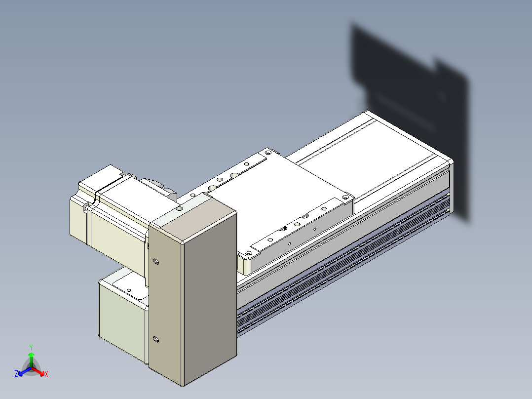 同步带全封闭直线模组TPA-HCB-105D-90-L50-RU-C-P20-N3正等轴测图