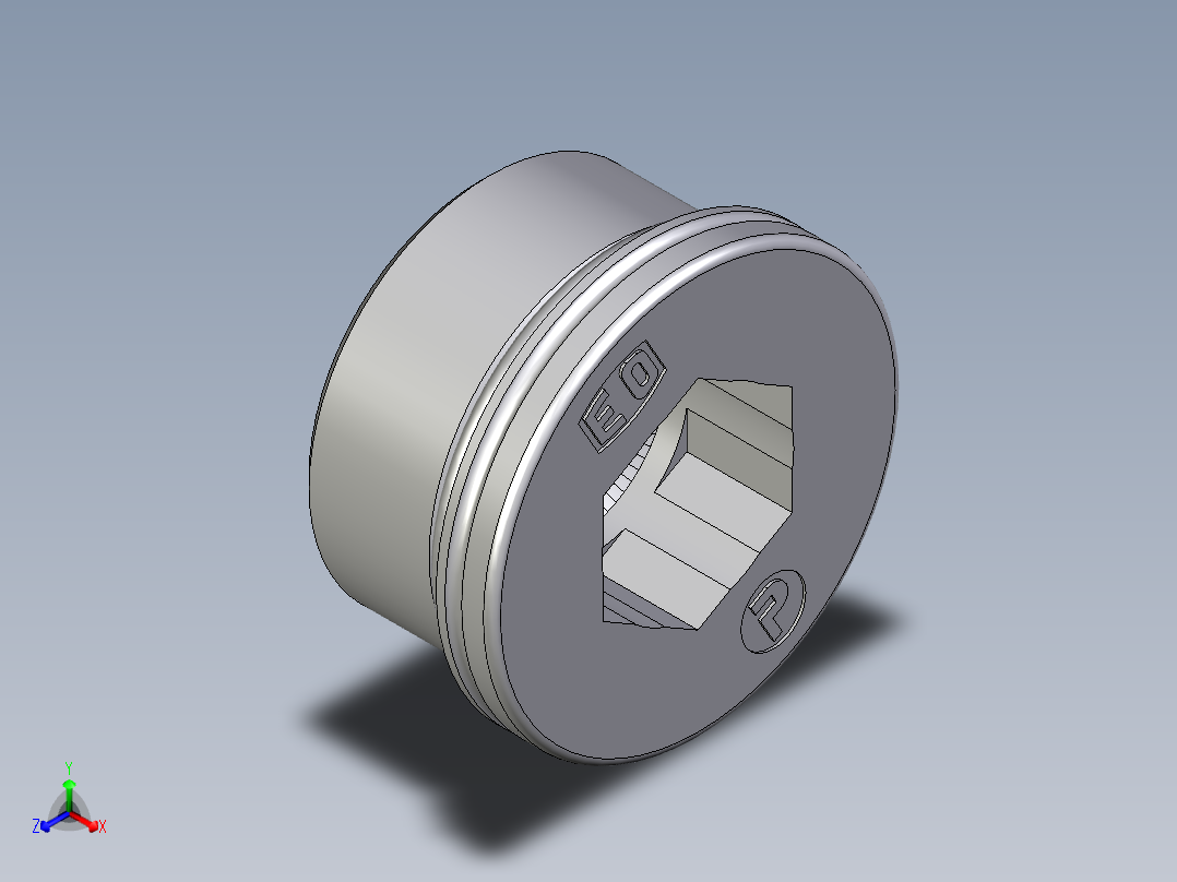 卡套式工业通用硬管接头EO_Blanking_plug_for_ports_VSTI42X2ORCF主视图