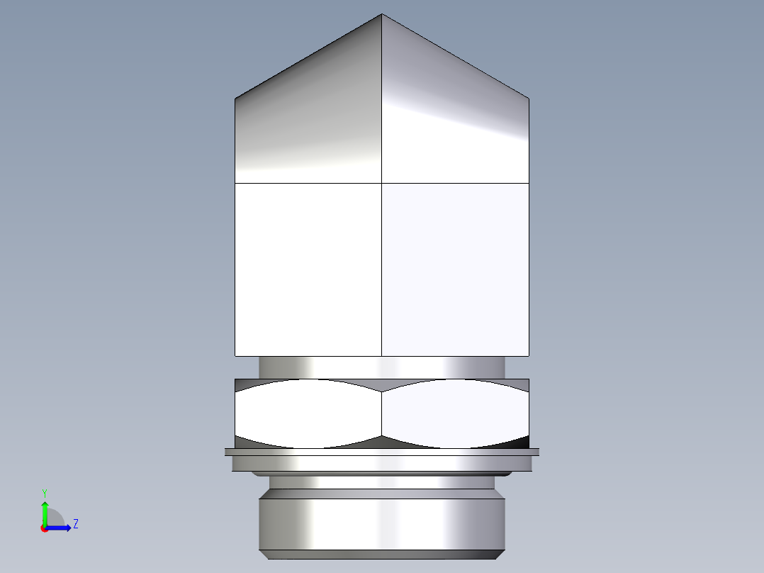 卡套式工业通用硬管接头EO_Adjustable_Locknut_elbow_WEE30SRCF左视图