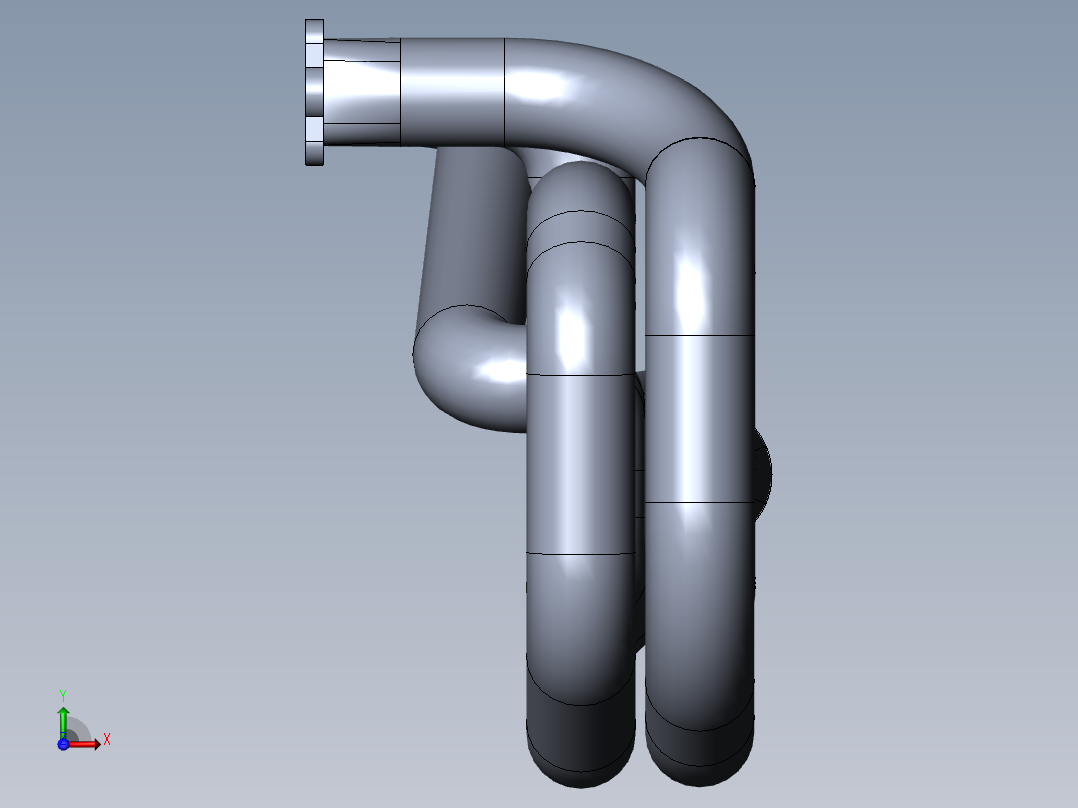 V8发动机单边三Y型排气头SW2007前视图