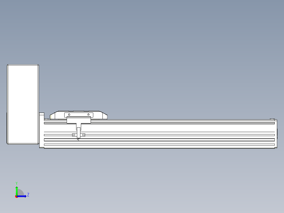 同步带全封闭直线模组TPA-HCB-85D-90-L300-RU-Y-P20-N3左视图