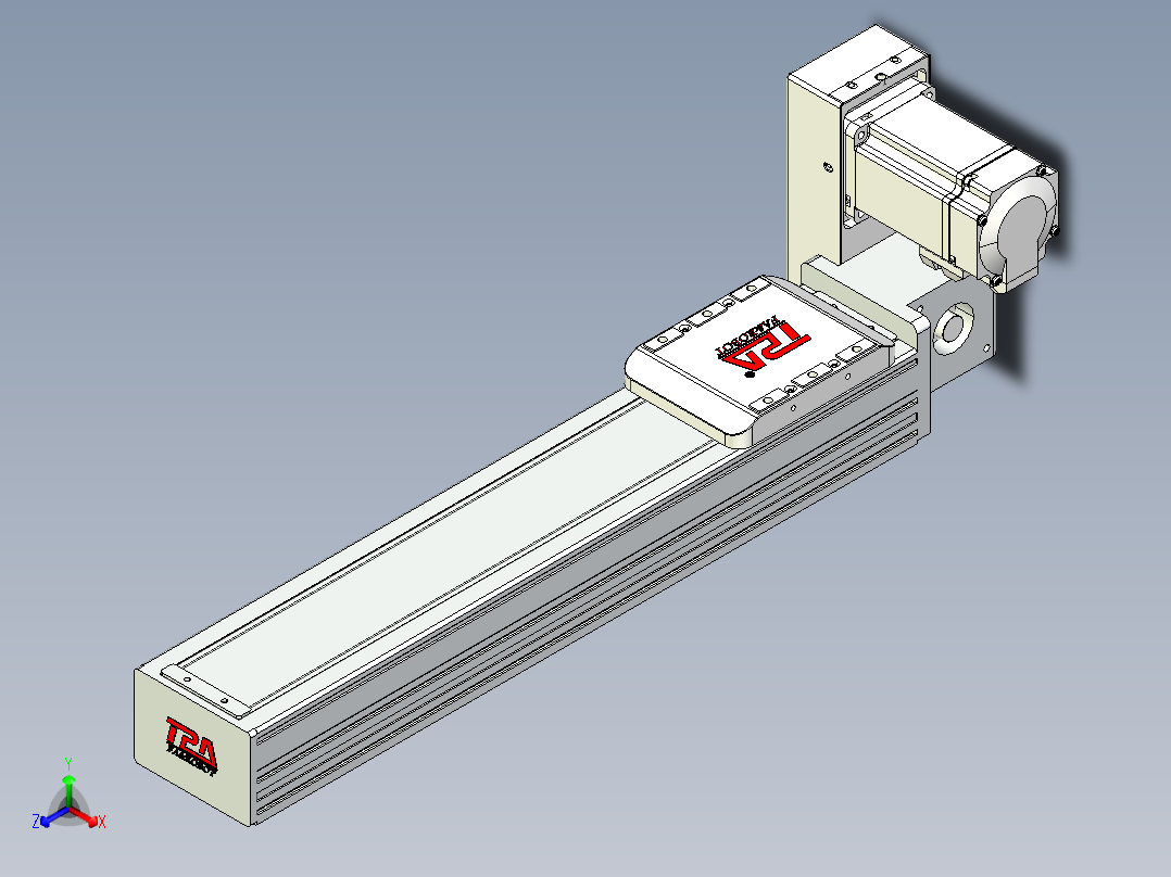 同步带全封闭直线模组TPA-HCB-85D-90-L300-RU-Y-P20-N3正等轴测图