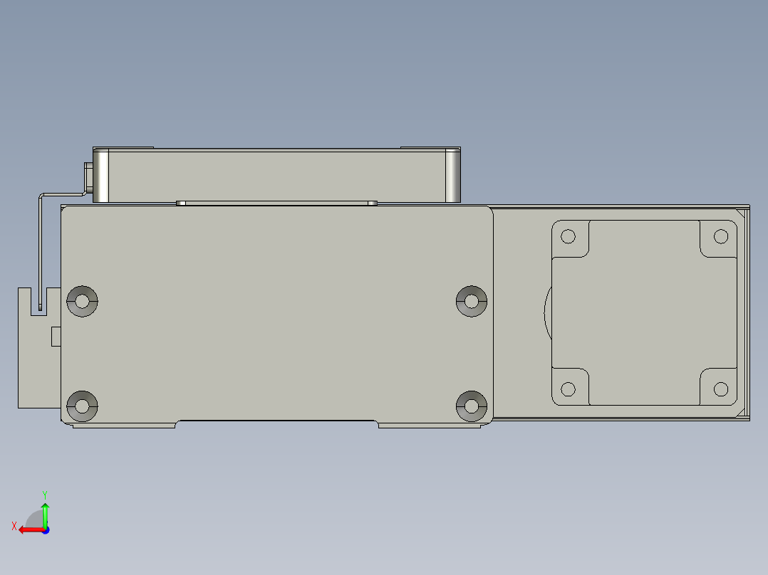 直线模组LHC14-S700-R设计图纸后视图