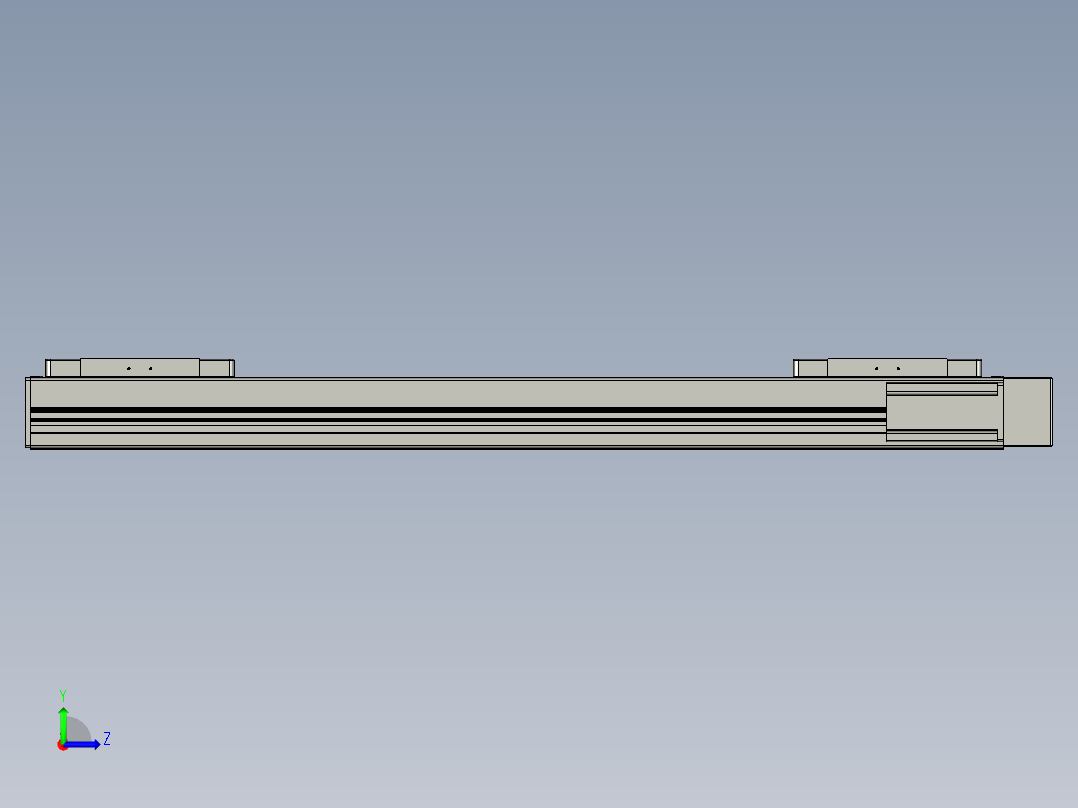 直线模组LHC14-S700-R设计图纸左视图