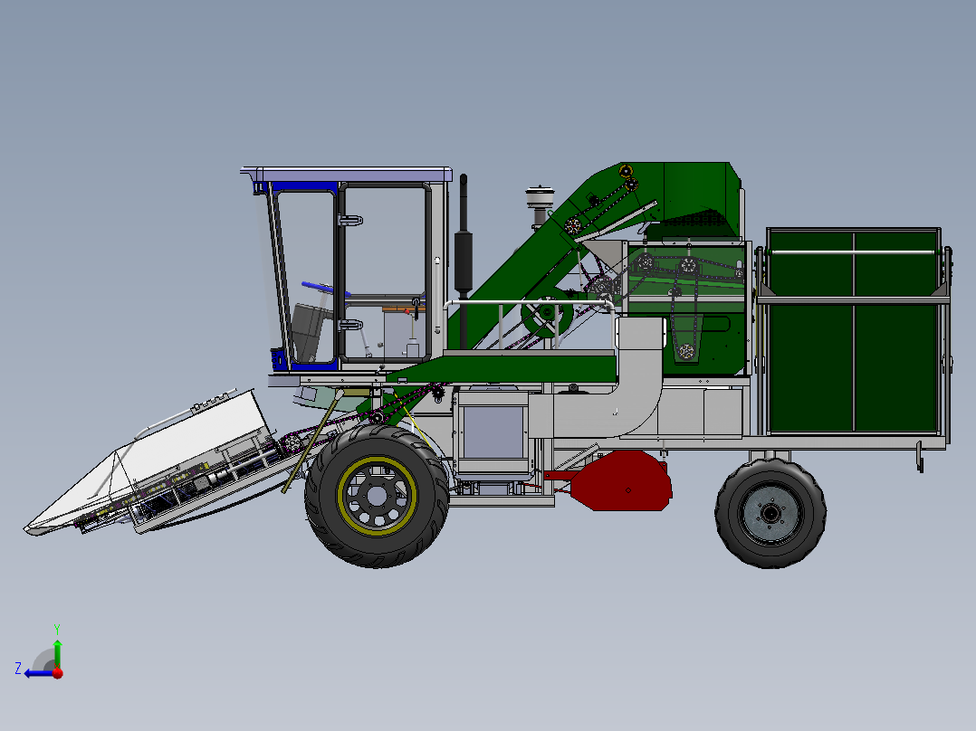 玉米收获机SolidWorks设计==302098=1500右视图