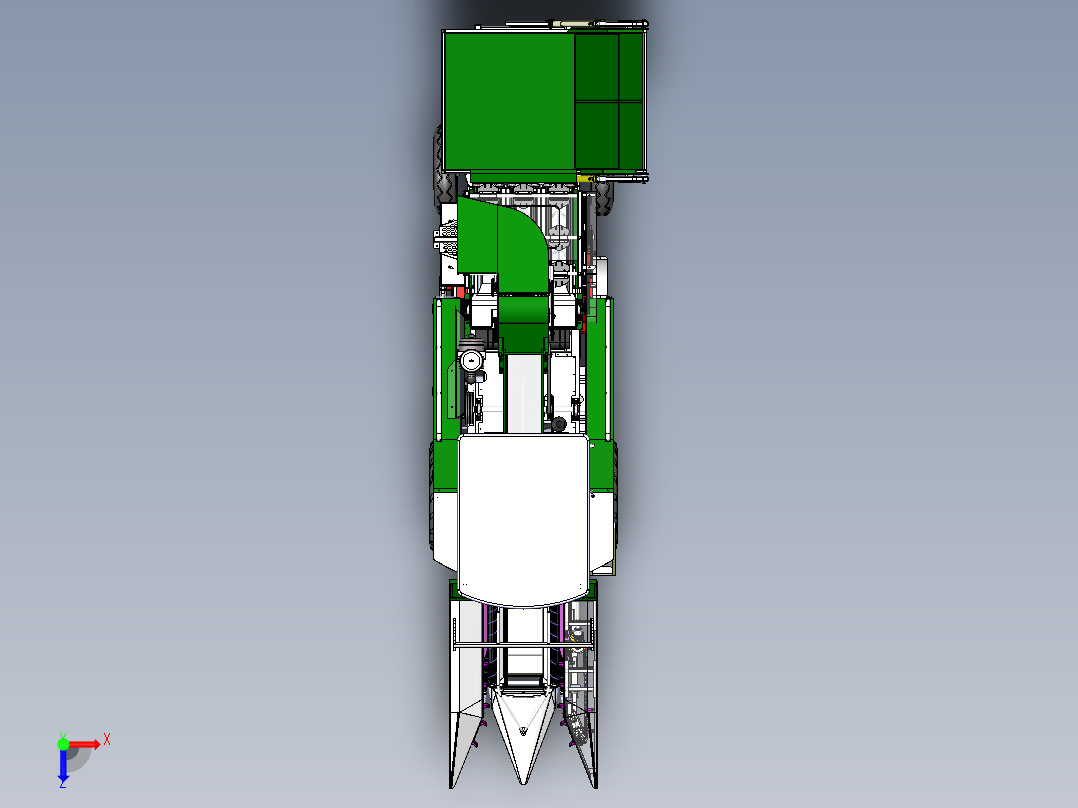 玉米收获机SolidWorks设计==302098=1500俯视图