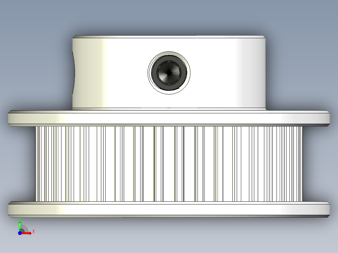 2GT滑轮，BF型，40齿，外径30毫米；6mm和10mm皮带宽度；6毫米、8毫米和10毫米孔径前视图