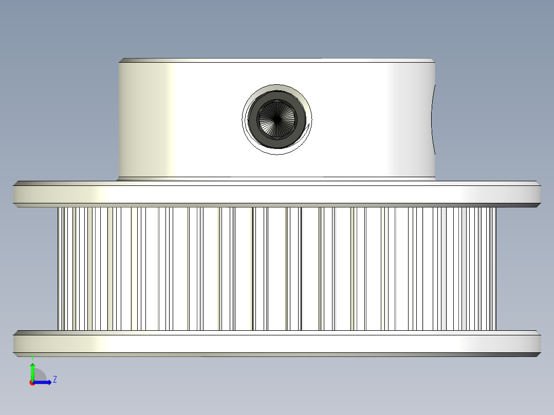 2GT滑轮，BF型，40齿，外径30毫米；6mm和10mm皮带宽度；6毫米、8毫米和10毫米孔径左视图
