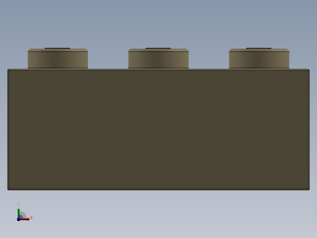 乐高套装 4421基本积木-4162465 - 3622 Brick Yellow - Tan Brick 1 x 3.SLDPRT前视图