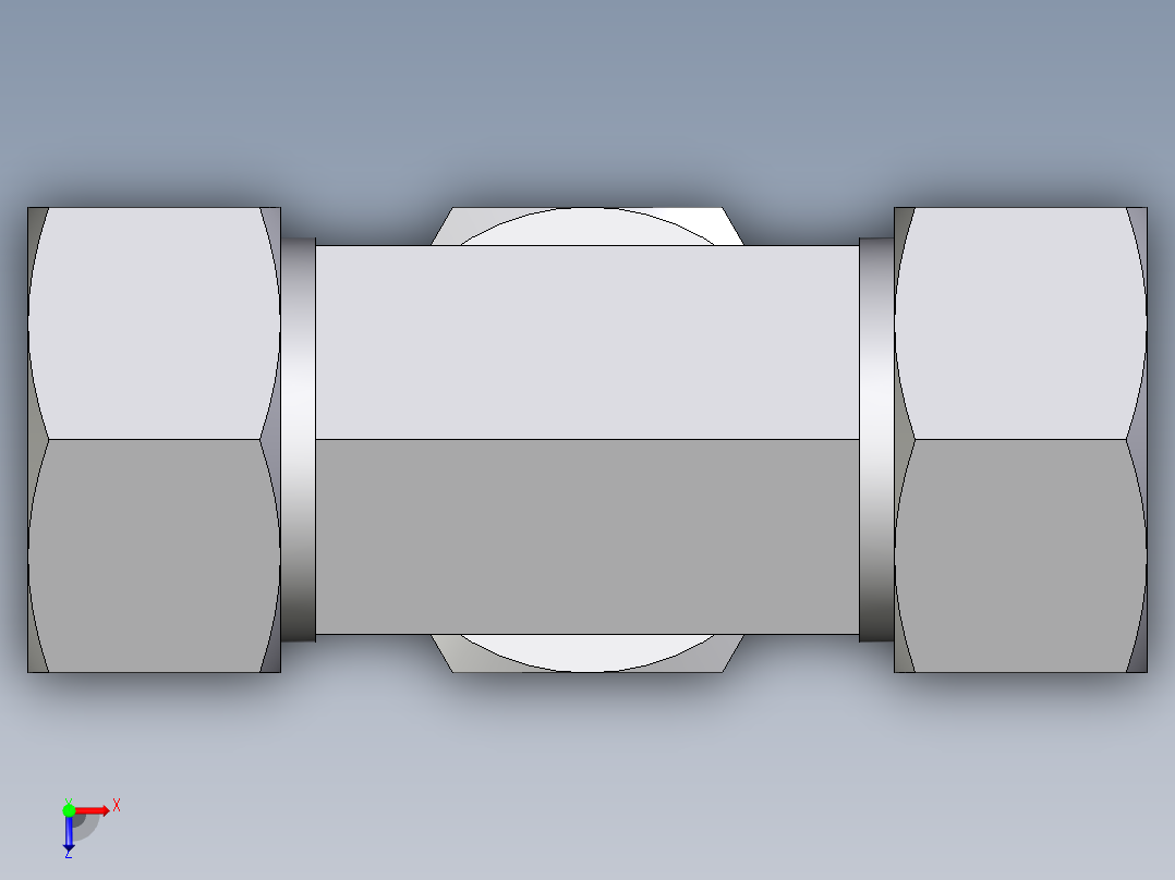 卡套式工业通用硬管接头EO_Swivel_nut_branch_tee_ET38ZSCF俯视图