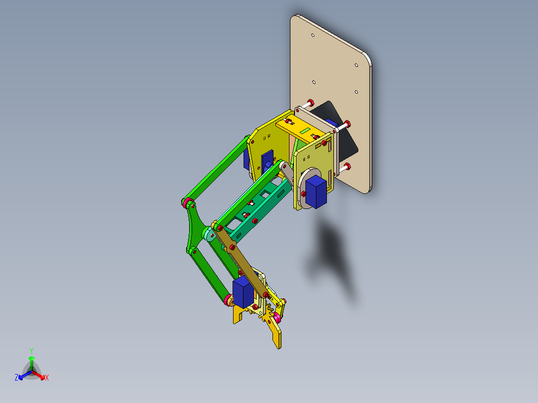 MeArm V0.41-4自由度机械臂step正等轴测图