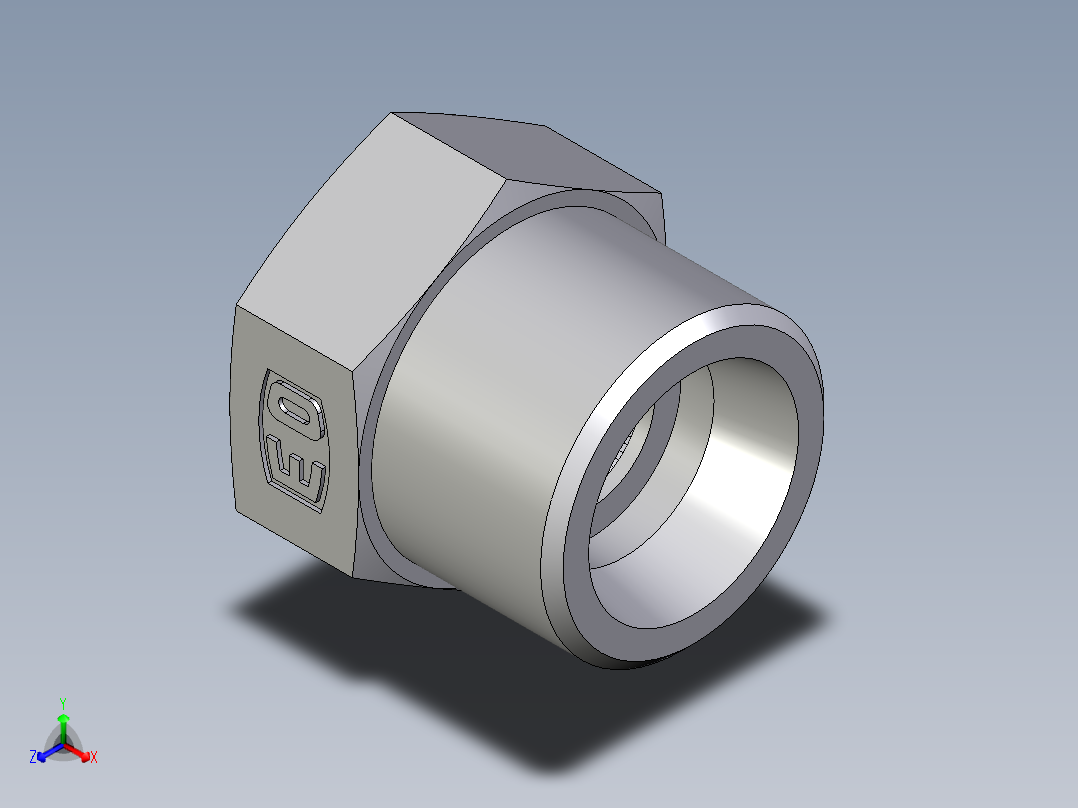 卡套式工业通用硬管接头EO_Blanking_plug_for_tube_ends_ROV14SCFX正等轴测图
