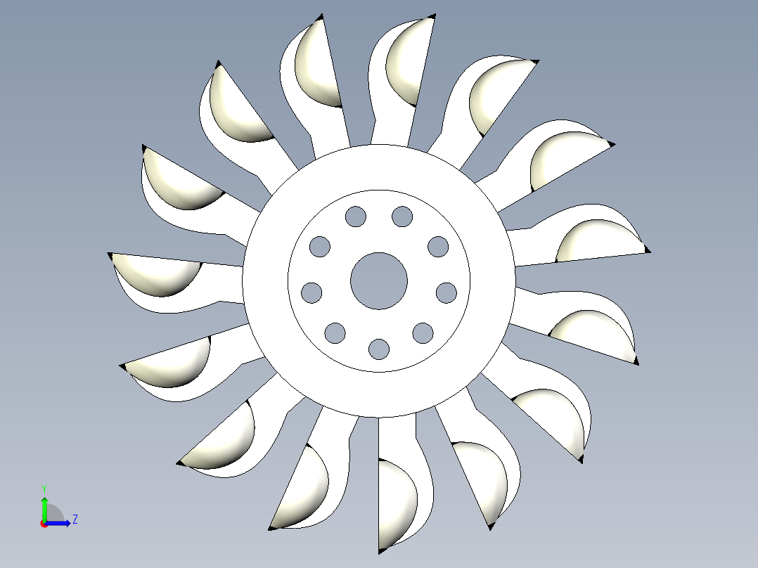 冲击式水轮机叶轮左视图