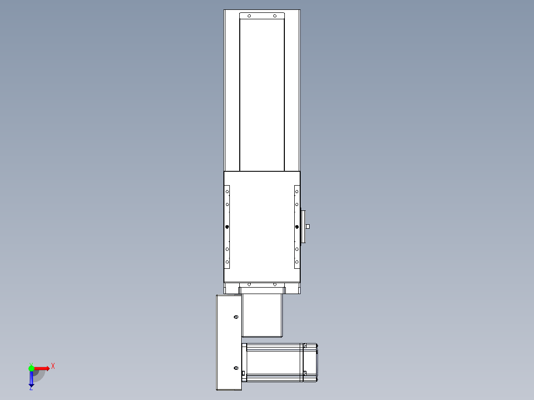 同步带全封闭直线模组TPA-HCB-120D-90-L200-ML-C-P40-N3俯视图