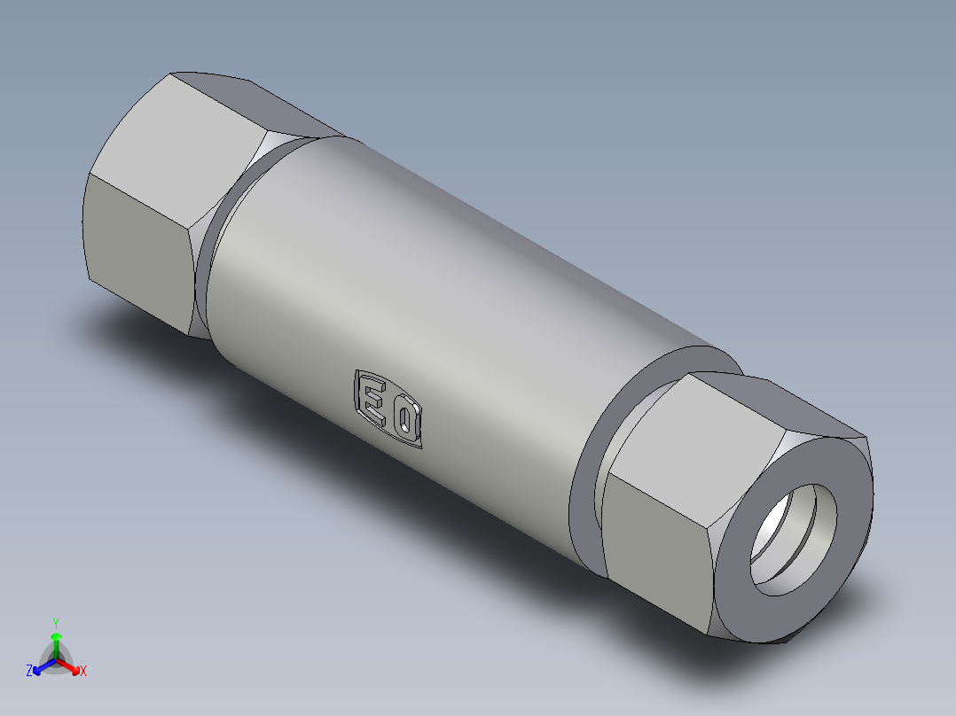 卡套式工业通用硬管接头EO_Weld_bulkhead_fitting_ESV12L71正等轴测图
