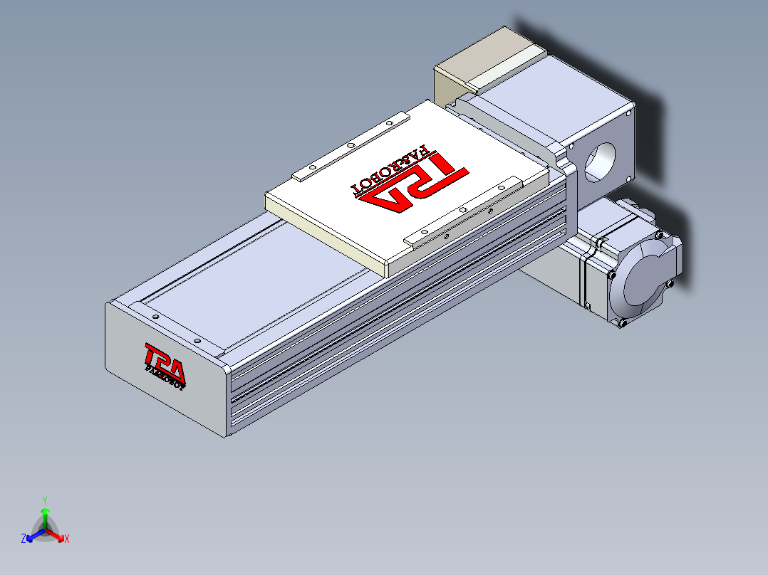 同步带全封闭直线模组TPA-HCB-110D-90-L100-RP-C-P40-N3正等轴测图