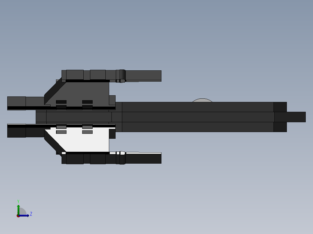 激光下料拼图星际战舰CAD-Parasolid, SOLIDWORKS 2016, STEP _ IGES左视图