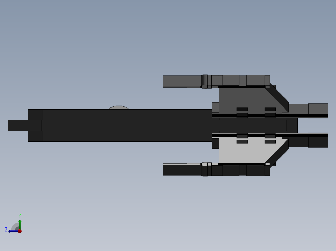 激光下料拼图星际战舰CAD-Parasolid, SOLIDWORKS 2016, STEP _ IGES右视图