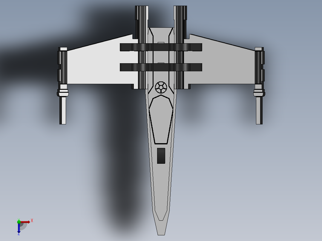 激光下料拼图星际战舰CAD-Parasolid, SOLIDWORKS 2016, STEP _ IGES俯视图