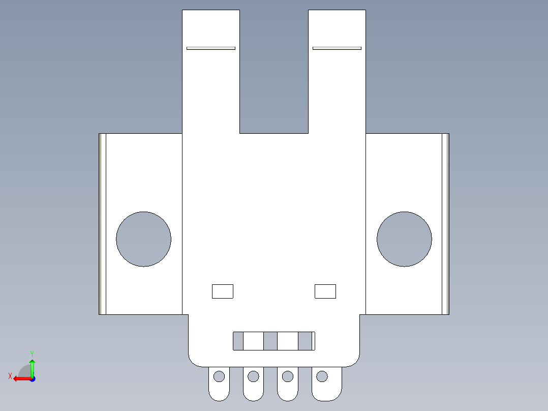 槽型光电传感器LU680_3D后视图