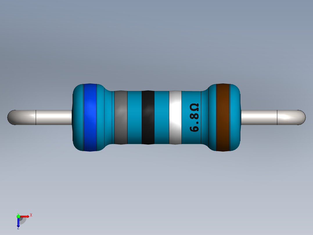 电容器 二极管 电阻器-Resistor 6.8 Ohm Blue俯视图