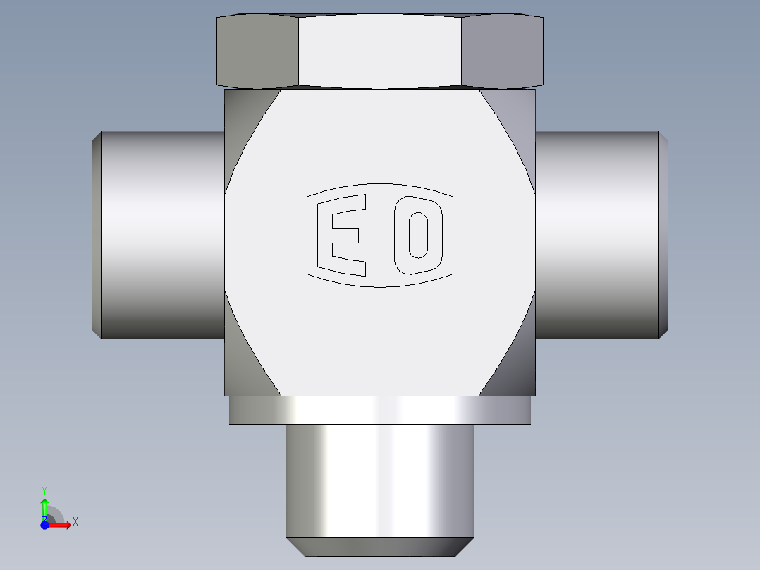 卡套式工业通用硬管接头EO_High_pressure_banjo_tee_TH14SMKDOMDCF前视图