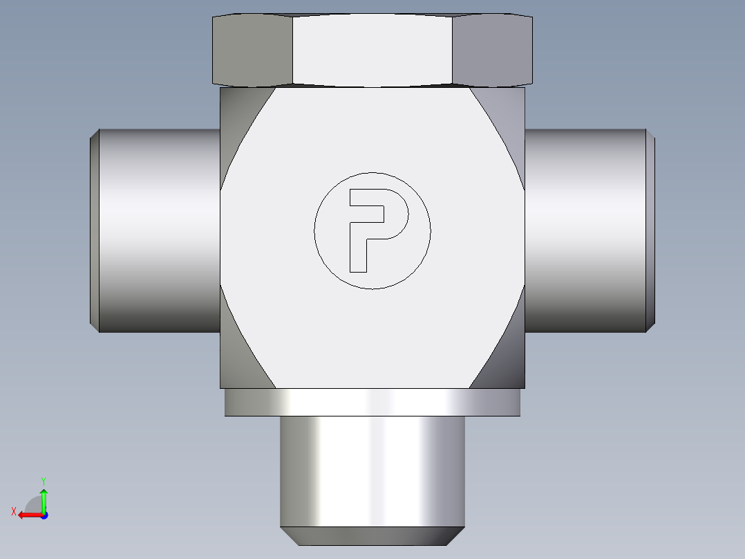 卡套式工业通用硬管接头EO_High_pressure_banjo_tee_TH14SMKDOMDCF后视图
