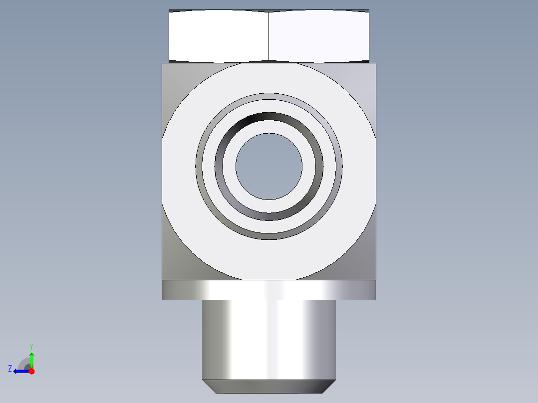 卡套式工业通用硬管接头EO_High_pressure_banjo_tee_TH14SMKDOMDCF右视图