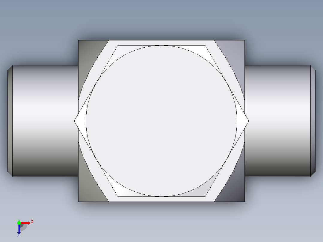 卡套式工业通用硬管接头EO_High_pressure_banjo_tee_TH14SMKDOMDCF俯视图