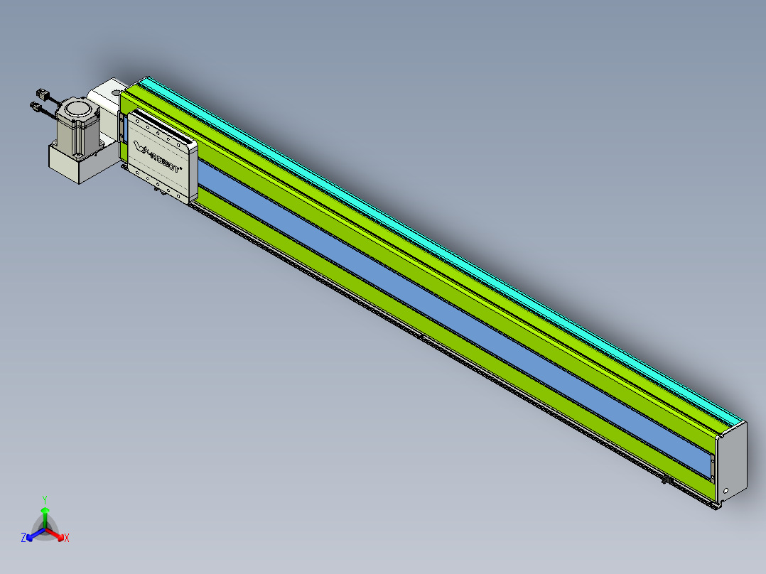 威洛博VBC同步带传动一无尘环境VBC17-L45-S1450-BLU-ZP75-C3正等轴测图