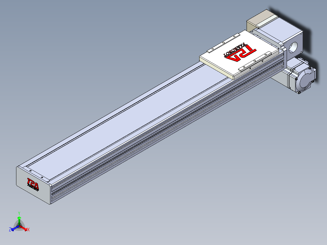 同步带全封闭直线模组TPA-HCB-110D-90-L550-RP-Y-P40-N3正等轴测图