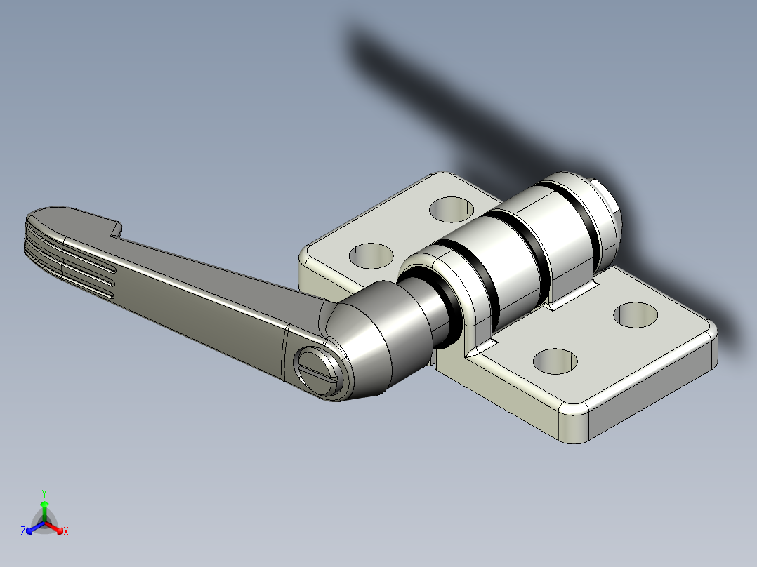 型材-KJN 40X45 DIE-CAST COMBI HINGE WITH LOCKING LEVER 095ZF4045F00S正等轴测图