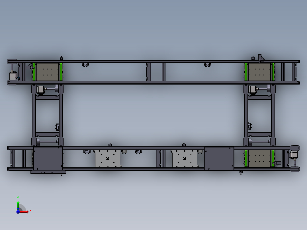 B102-托盘输送机输送线前视图