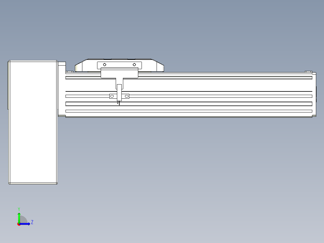 同步带全封闭直线模组TPA-HCB-85D-90-L150-RP-Y-P20-N3左视图