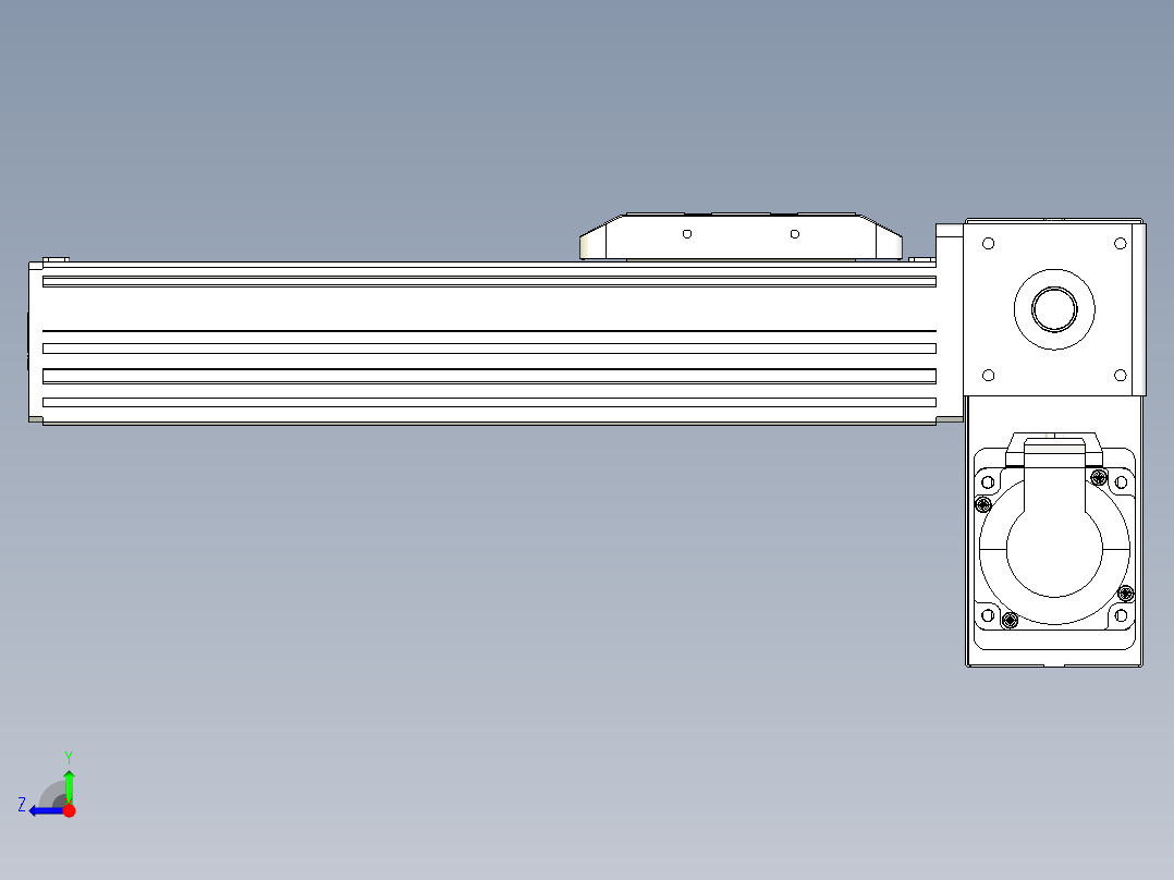 同步带全封闭直线模组TPA-HCB-85D-90-L150-RP-Y-P20-N3右视图