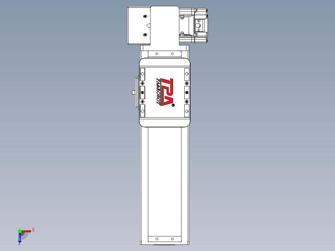 同步带全封闭直线模组TPA-HCB-85D-90-L150-RP-Y-P20-N3俯视图