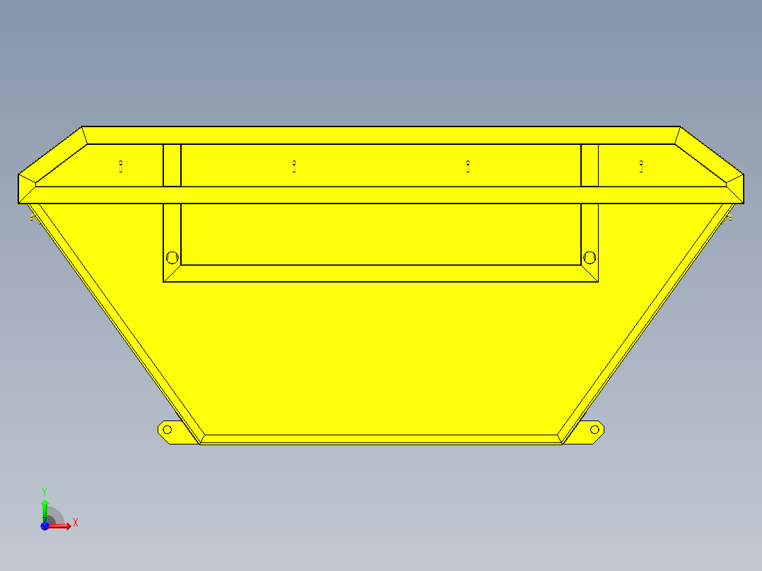翻斗提升机的箱子前视图
