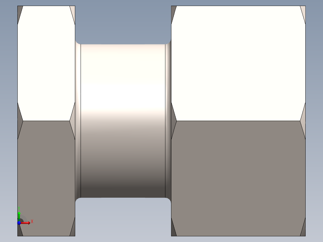 六角浮动接头 M5前视图