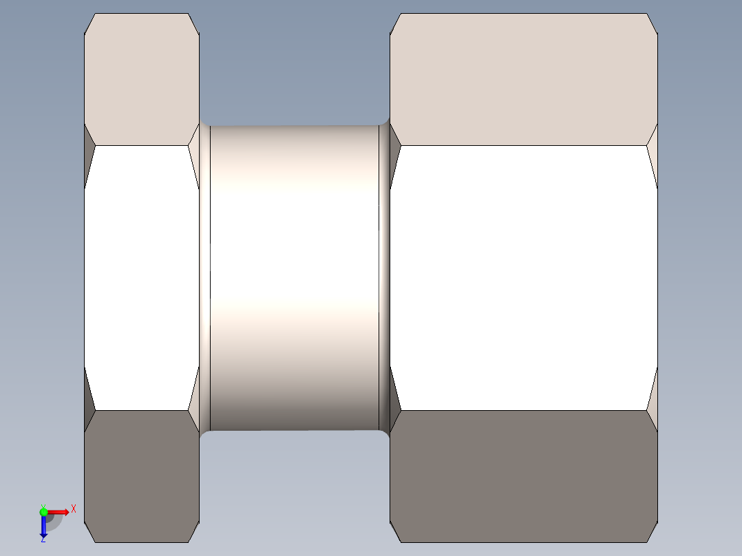 六角浮动接头 M5俯视图