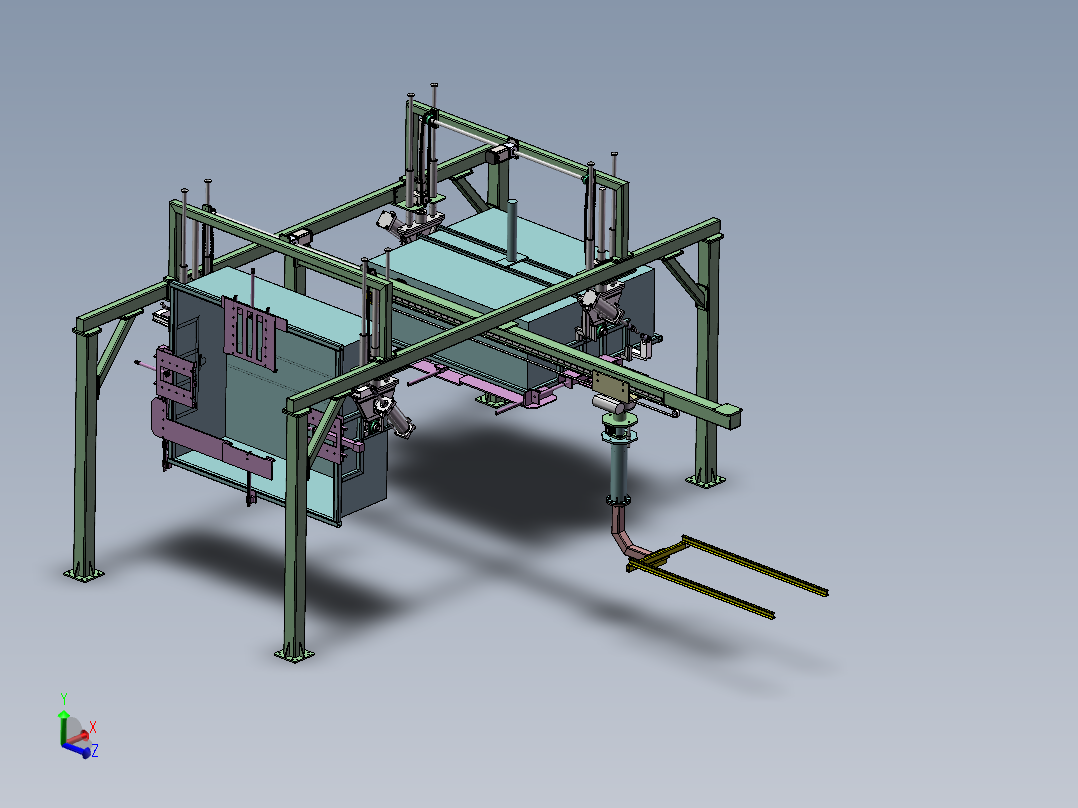 搬运机械手三维建模图纸主视图