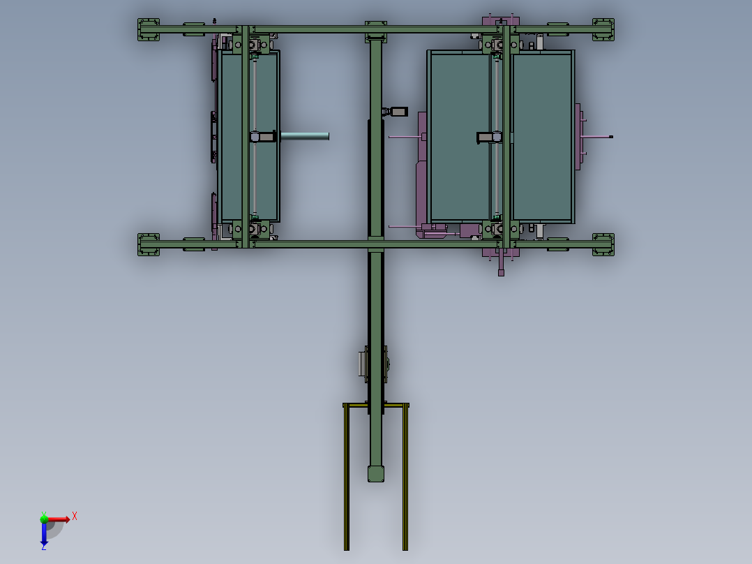 搬运机械手三维建模图纸俯视图