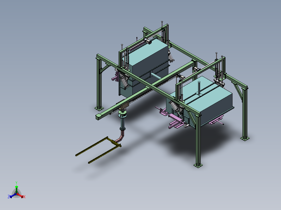 搬运机械手三维建模图纸正等轴测图