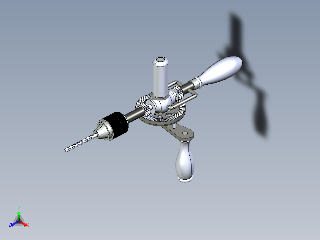 手摇钻正等轴测图