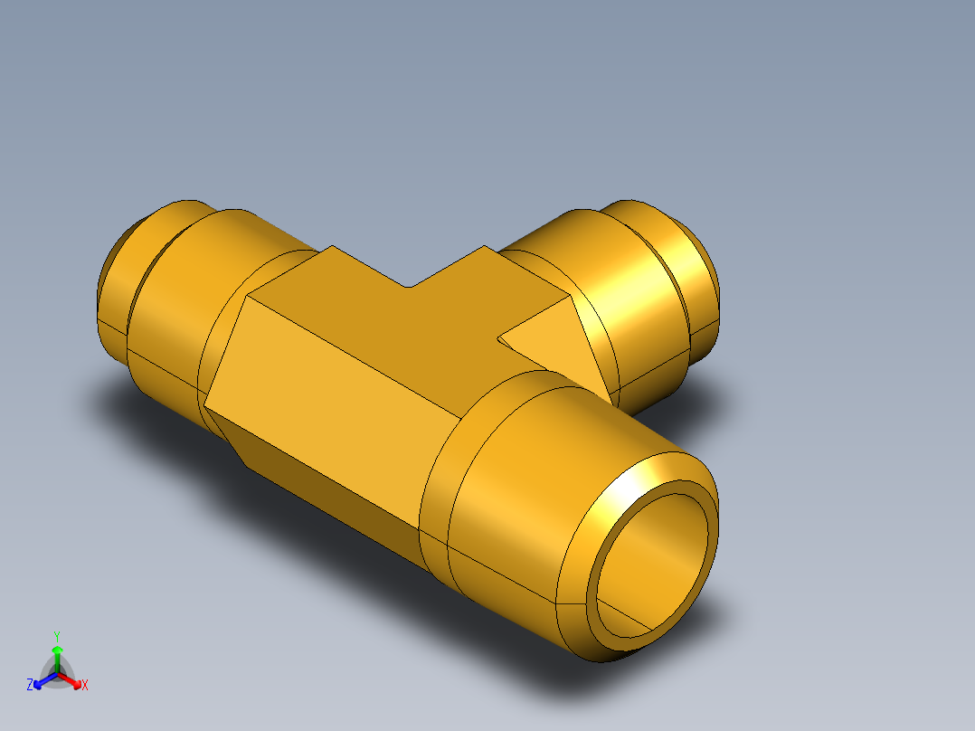 扩口式工业通用硬管接头Male Run Tee 151F-8-8主视图