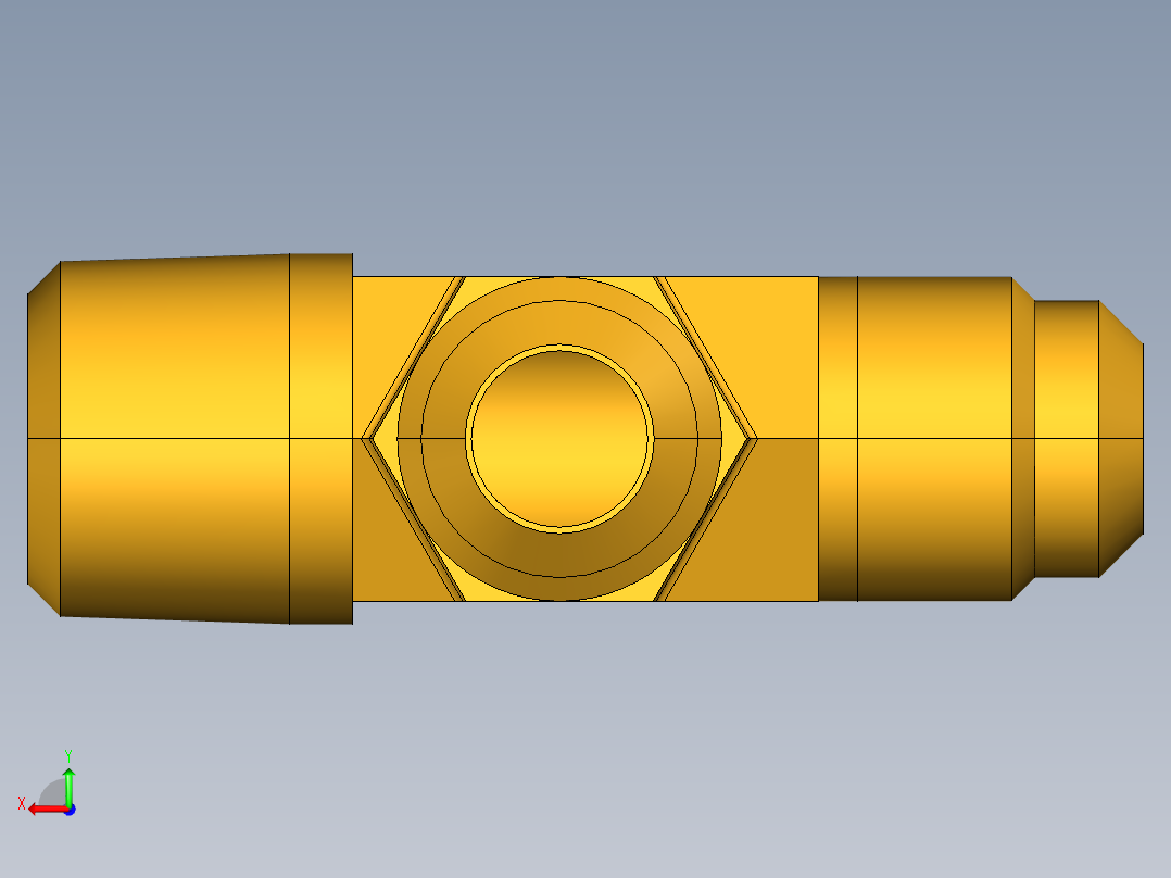 扩口式工业通用硬管接头Male Run Tee 151F-8-8后视图
