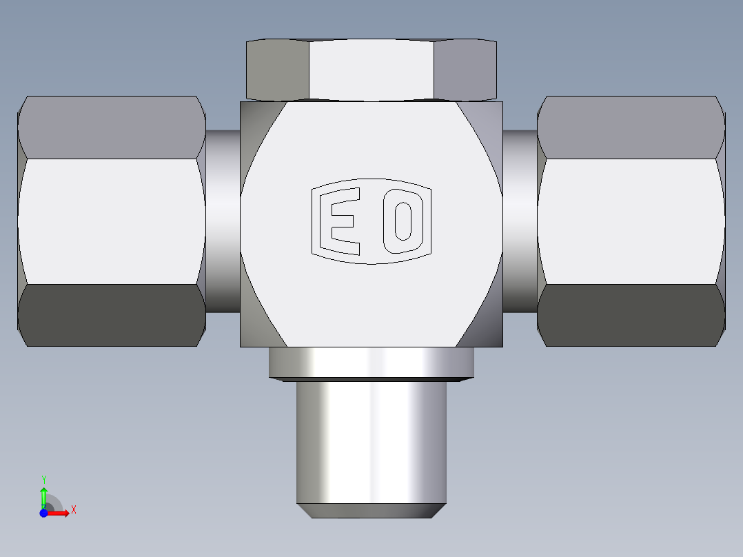 卡套式工业通用硬管接头EO_High_pressure_banjo_tee_TH08ZSR71前视图
