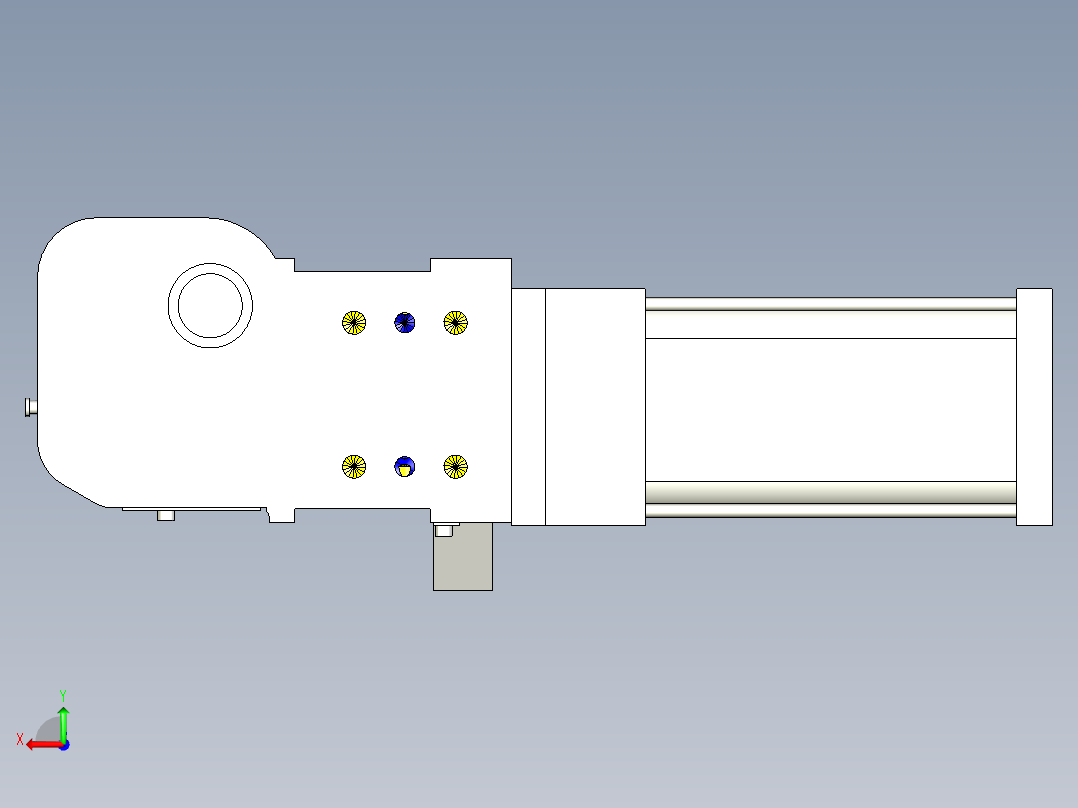德克斯TUNKERS气缸数模KS_80_2_A00_T08_135GRAD后视图