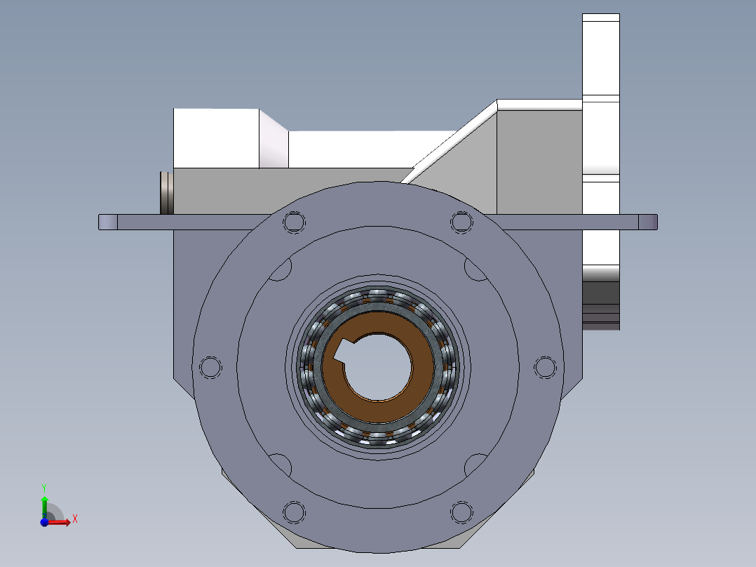 蜗轮蜗杆减速机前视图