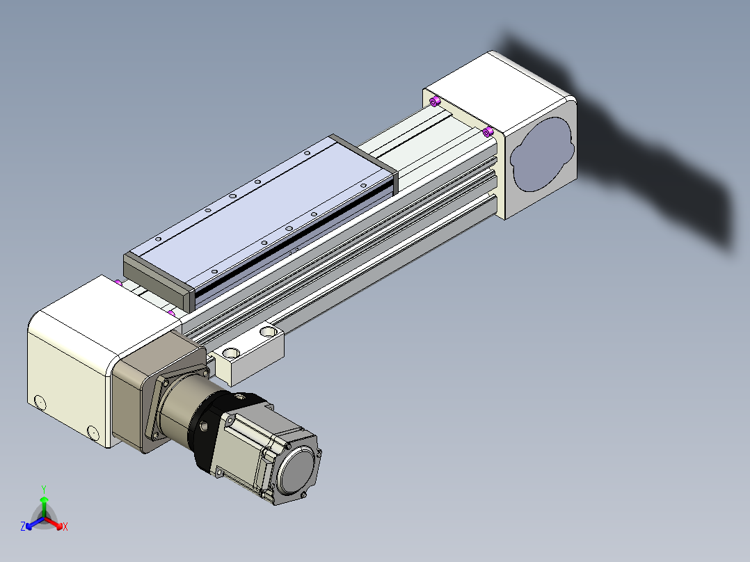 同步带滑台-欧规B8-L176-S100-L-ZP40-D3-N5正等轴测图