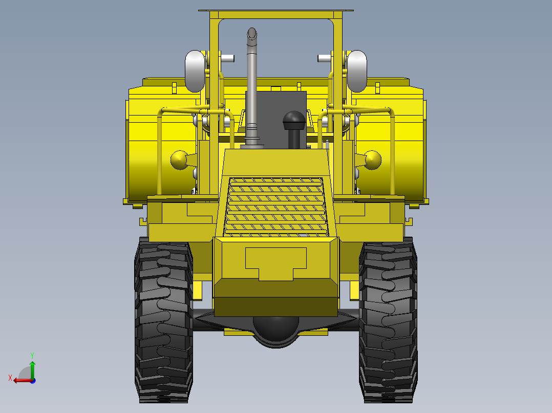 轮式装载机后视图